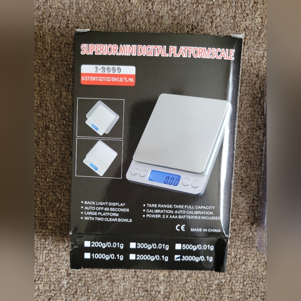 NIB Rechargeable Kitchen Digital Stainless Steel Portable Scale 3000g/0.1g